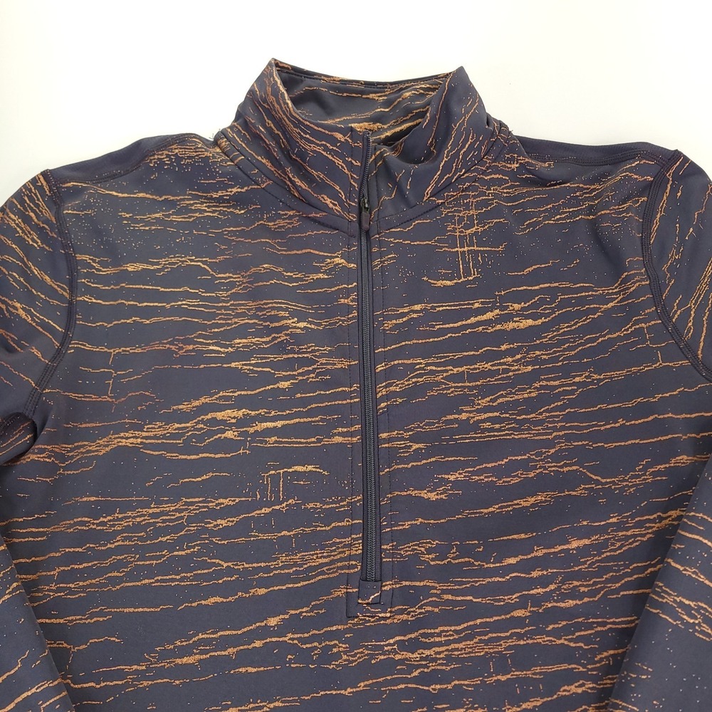 Nike Pro Shirt Womens Large Charcoal Gray‎ and Copper Dri-Fit Half Zip Kintsugi